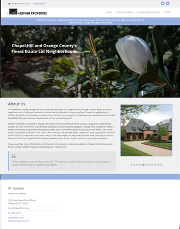 Screen shot of Heffner Properties website