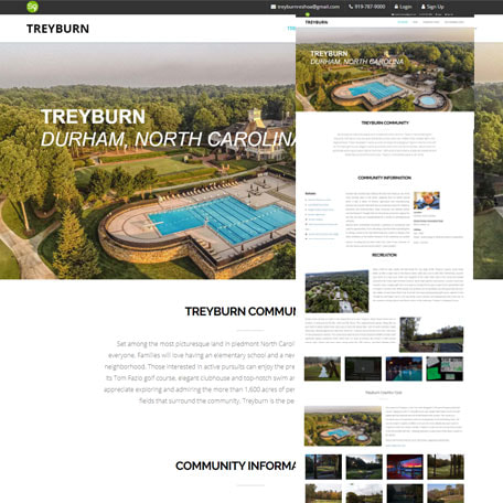 Screen shot of Treyburn HOA website